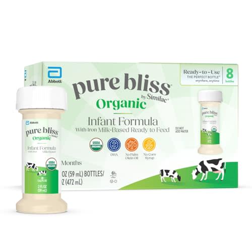 Pure Bliss by Similac Organic Infant Formula, Easy to Digest, USDA Certified Organic, Ready to Feed, 2-fl-oz Bottle, Pack of 8