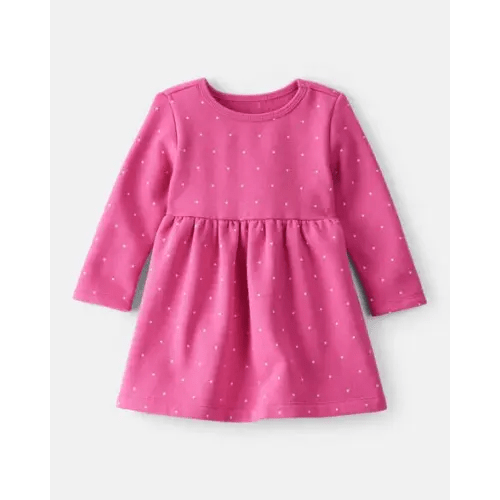 Baby Girl DayDream Fleece Polka Dot Knit Dress - Pink | Carter's