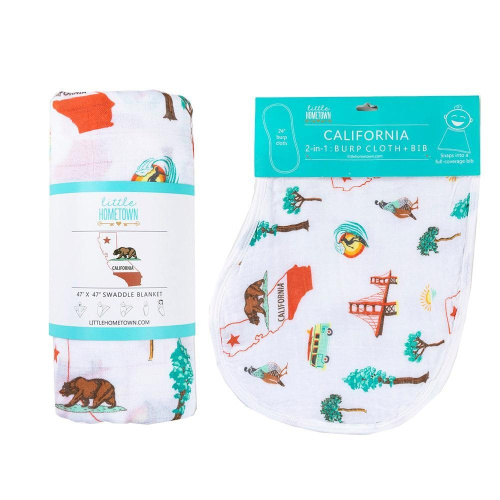 Baby Muslin Swaddle Blanket & Burp Cloth Set | Gift Set – Little Hometown