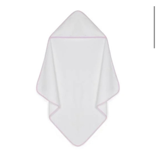 Blank Infant Hooded Towel with Gingham Trim
