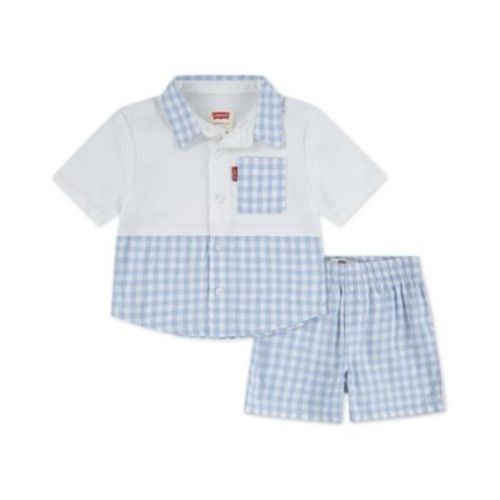 Baby Boys' Gingham Woven Shirt and Shorts, 2 -Piece Set