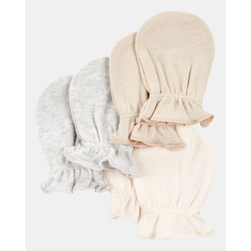Baby 3-Pack Mitts - Ivory/Heather
