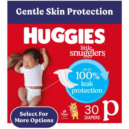 Huggies Baby Diapers Preemie Size Up to 6 lbs with Leak Protection and Disney Winnie the Pooh Design