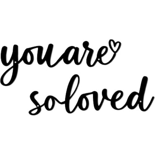 You are So Loved Sign, Metal Wall Art with Handwritten Script, Inspirational Wall Decor for Bedroom, Encouraging Gift for Women, Nursery Decor for Baby Room