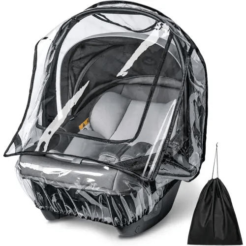 bemece Car Seat Rain Cover, Baby Car Seat Rain Cover Universal with Side Ventilation and Quick-Access Large Window, Protected from Rain, Snow, Wind and Dust, Baby Travel Accessories
