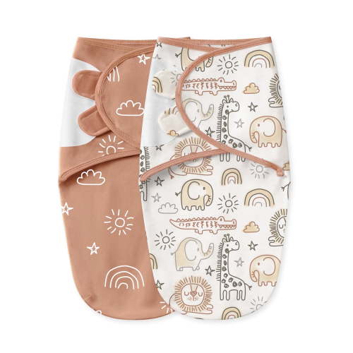 YOOFOSS Baby Swaddles for Newborns 100% Organic Cotton, Adjustable Swaddle Sleep Sack 0-3 Months Newborn Swaddle Sack 2 Pack, Breathable Soft
