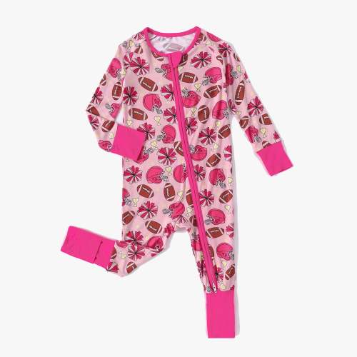 Baby Bamboo Pajamas Convertible Zipper Footie Pajamas Romper Rugby Pri – lenygoods