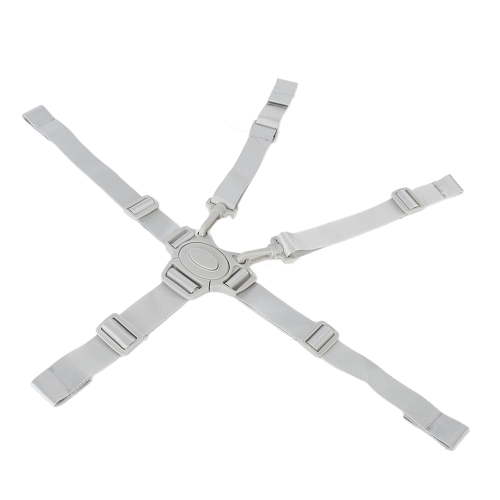 Universal Safety High Chair Seat, 5 Point Strap Belt, Comfort Material for Baby Pushchair, Gray