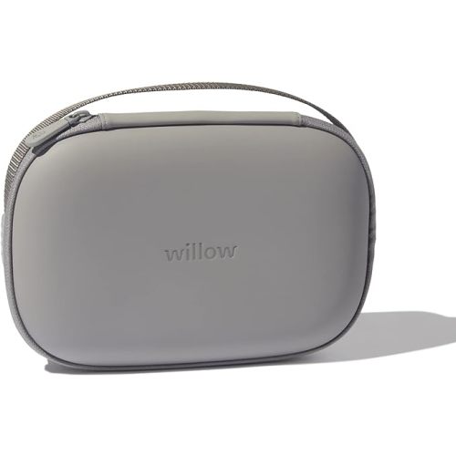 Willow Breast Pump Carrying Case, Grey, Use with Hands Free Wearable Breast Pumps, Ultra Durable Hard Shell Breast Pump Case with Removable Tray, Compact and Discreet