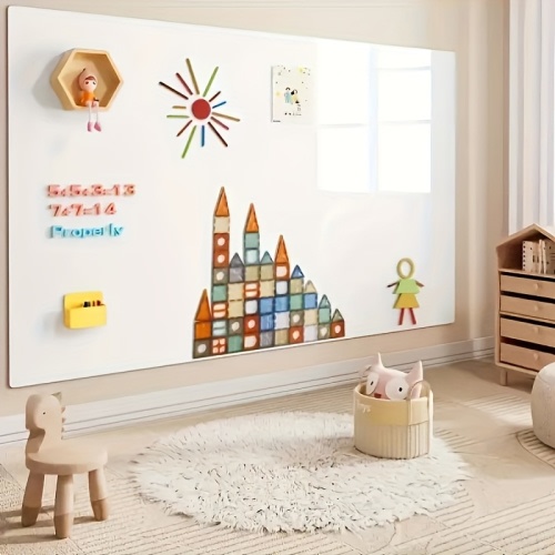 Magnetic Dry Erase Wall Whiteboard with Markers & Eraser - Removable Educational Tool for Home, Office, Classroom - Colorful Animal & Letter Designs, Magnetic Surface for Interactive Learning & Organization, Home Study Aid, Playful Design, Detachable Boar