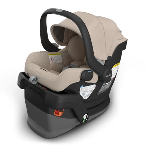 UPPAbaby Mesa V3 Infant Car Seat - Easy Installation + SmartSecure Technology - Attaches to Stroller | Base + Infant Insert Included - Declan (Oat Mélange)