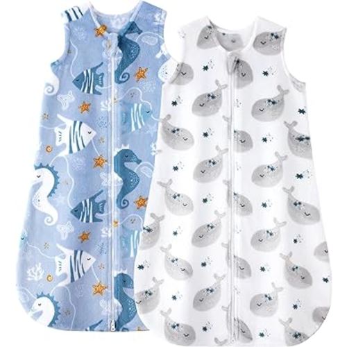 Yoofoss Baby Sleep Sack 6-12 Months, 1.5 Tog Sleep Sack, Fleece Baby Wearable Blanket with 2-Way Zipper, Infant Sleeping Sack, Soft Warm Lightweight(Small)