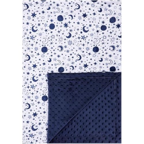 Baby Blanket for Boys Girls Super Soft Double Layer Minky with Dotted Backing Cute Cow Crib Receiving Blanket Bed Throws for Newborns Nursery Stroller Toddler 30 x 40 Inch (Blue Moon)
