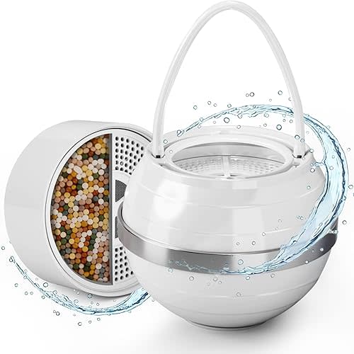 Bath Filter for Tub - Bathtub Water Filter with Splash Guard Removes Chlorine, Chloramines & Byproducts, 2,500 Gallons, Bath Water Filter Suitable for Baby & Those, Sensitive Skin, Easy Install