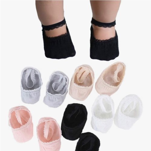 Amazon.com: BEHELE Baby Girl Socks Lace Non-skid Toddler Socks Newborn Infants Anti Slip Skid Princess Mary Jane Dress Socks 0-3T 5 Pcs