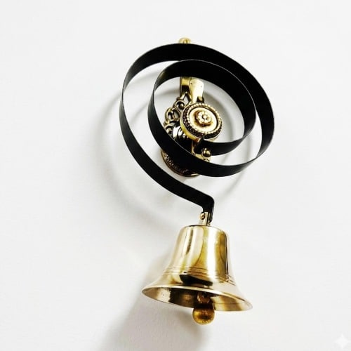 Traditional Brass Butler's Bell with Round Manual Pull Handle