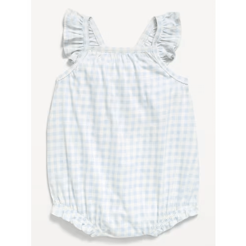 Printed Sleeveless Ruffle-Trim Romper for Baby