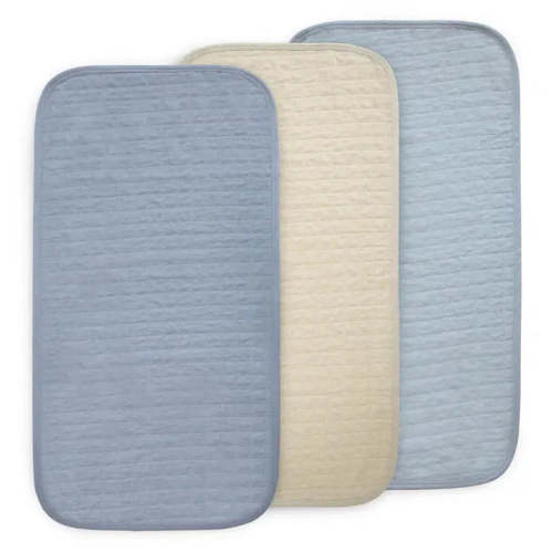 Mushie - Organic Cotton Changing Pad Liner 3-Pack - Blue Combo