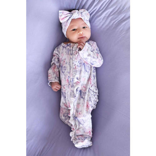 Leighton's Lavender Ruffle Zipper Footie