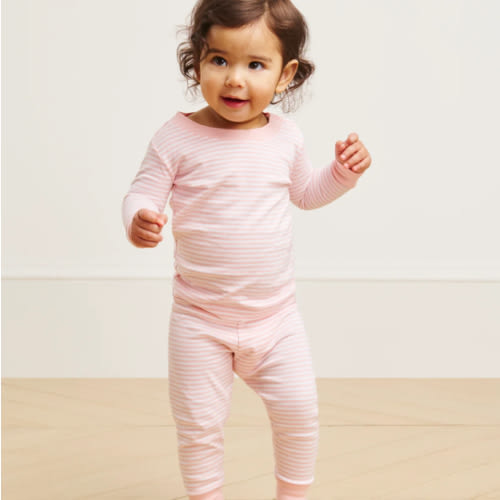 LAKE | Kids | Pima Cotton Pajamas | English Rose Stripe Kids Long-Long Set