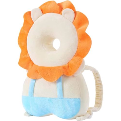 Baby Walker Head Protector Toddler Adjustable Baby Head Protection Backpack Wear Safety Pad (White Lion)