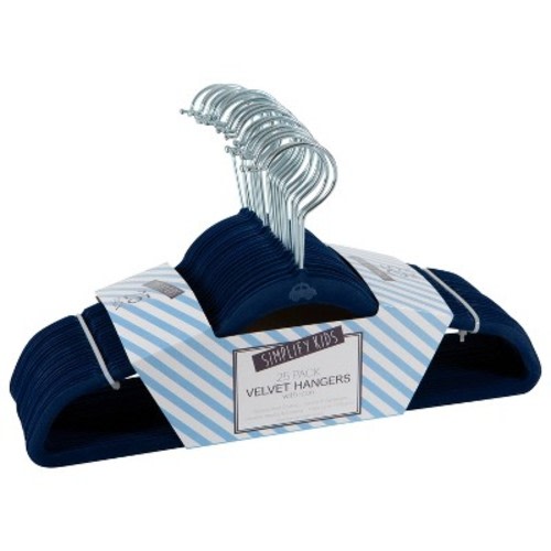 Simplify 25ct Velvet Hangers - Navy