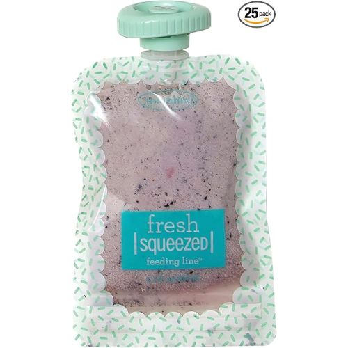 Infantino Reusable Squeeze Pouches for Homemade Baby Food, 3.5 oz, Pack of 25 - BPA, PVC, and Phthalate-Free, Freezer-Safe, with Clear Window and Labeling Space