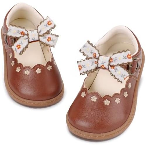 Toddler Girl Mary Jane Dress Shoes Wide Ballet Flats for Girls Party School Shoes