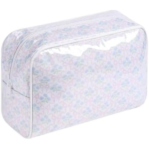 Large Waterproof Travel Makeup Bag(02Blue Flower)