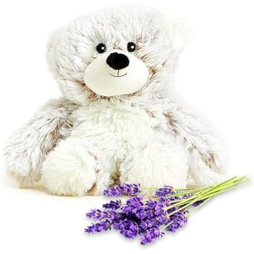 warmies Junior Microwavable & Weighted Stuffed Animals, Marshmallow Bear- Heated Stuffed Animal Plushie for Warmth & Comfort - Cute Soft Plush Toys for Adults & Children