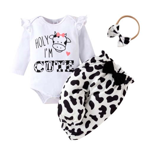 PatPat Newborn Girl Baby Clothes, Cute Long Sleeve Romper, Soft Pants Outfit, 6-9 Months