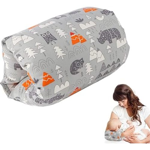 Cozy Cradle Pillow, Baby Feeding Arm Pillow,Soft Cotton Bottle Nursing Arm Pillows for Newborn,Breastfeeding Pillows for More Support for Mom and Baby,Ergonomic Nursing Essentials (Gray)