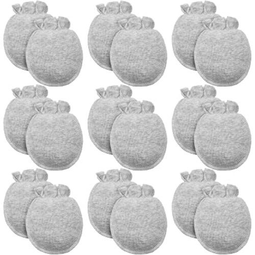 9 Pairs Newborn Baby Boys Girls Mittens 0-6 Months Infant Toddler Mittens No Scratch Solid Color Gloves