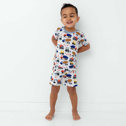 Construction Two-Piece Short Sleeve & Shorts Pajama Set - Little Sleepies