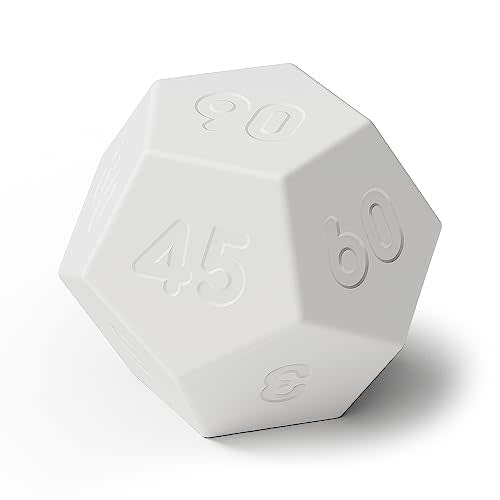 mooas Dodecagon Time Ball Rechargeable Mini Timer (White), 11 Preset Times, Desk & Study Productivity Timer, Sound/Vibrate/Mute, Easy to Use