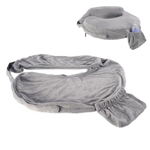 Runhike Pillow Cover Compatible with My Breast Friend,Stretchy and Soft Slipcover Sleeve with Handy Side Pocket, Gray,1 Pack(No Pillow)
