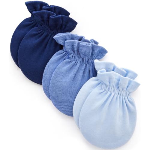 Pro Goleem Newborn Baby Mittens 100% Cotton No Scratch Soft Breathable Gloves for Boys&Girls 0-6 Months Baby Essentials