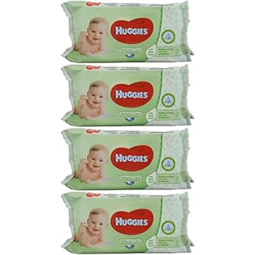 Huggies Baby Wipes Natural Care with Aloe Vera, 56 Count (Pack of 4)