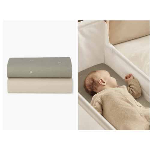 Snüz | Pack of 2 Assorted Crib Sheets | Sage Cross