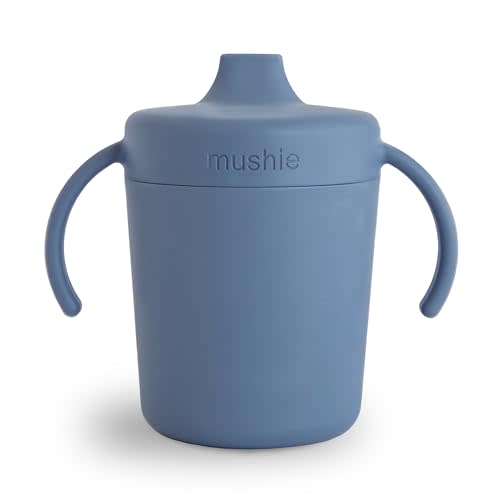 mushie Trainer Sippy Cup | Made in Denmark | Leak Resistant Twist-Off Lid & Handles | 6 Months + (Twilight Blue)