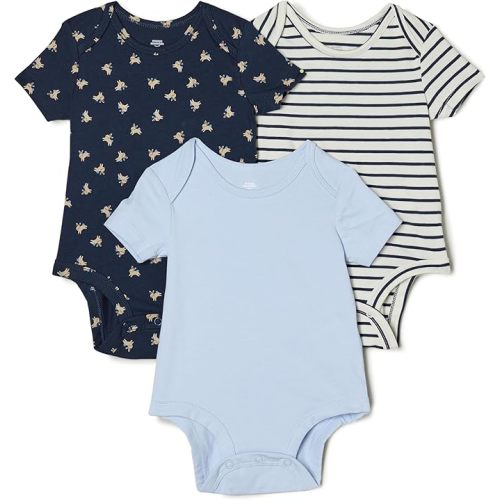 Amazon Essentials x Sofia Grainge Unisex Babies' Short Sleeve Crewneck Bodysuit, Pack of 3