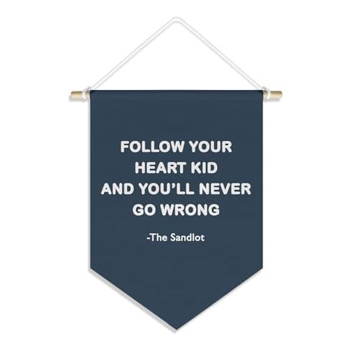 Vinatge Sports Baseball Nursery Classroom Kids Boys Playroom Decor | Inspirational Motivational Baseball Wall Decor Pennant for Baby Boy Girl Toddler Room Bedroom, Navy Blue Wall Decor, 15x11in