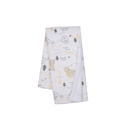 Disney Baby Pooh and the Hundred Acre Woods White Baby Blanket, One Size