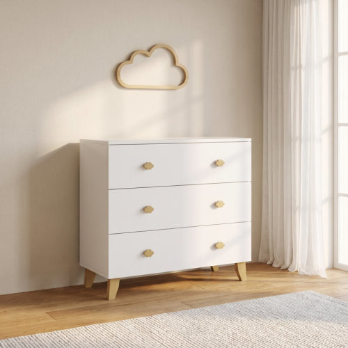 Trinx Kids Dresser with 3 Drawers, Wooden Farmhouse Baby Dresser for Bedroom | Wayfair