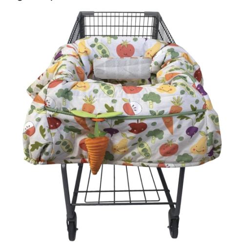 Boppy Shopping Cart Cover for Baby - 360° Coverage Cart Cover for Babies with Safety Harness, Toy Tether, One-Hand Placement, Machine-Washable, 6 Month & Up - Multicolor Farmer's Market