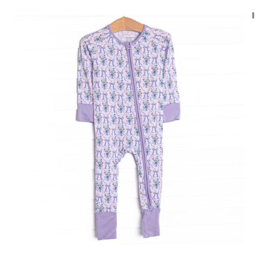 Patches of Petals Bamboo Zippy Pajama, Purple – Stitchy Fish