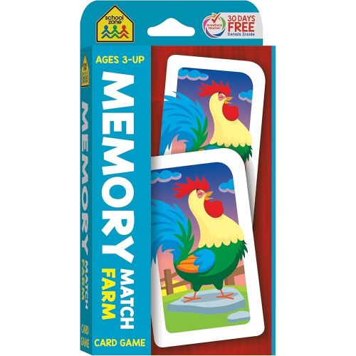 School Zone Memory Match Farm Card Game: 56 Game Cards