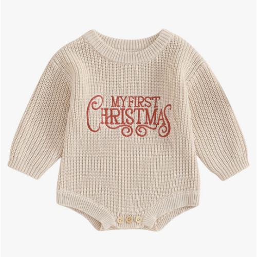 Adobabirl Baby Girl Boy Knitted Sweater Bubble Romper Long Sleeve Jumpsuit Festival Outfit Fall Winter Spring Clothes