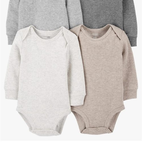 Simple Joys by Carter's Baby 4-pack Soft Thermal Long Sleeve Bodysuits
