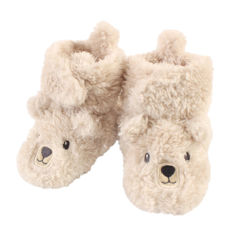 Hudson Baby Cozy Fleece and Sherpa Booties, Bear